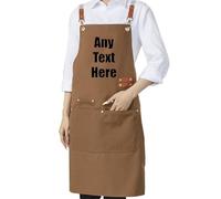 Delantales Personalizados Para Mujeres Y Hombres Con Logo O Cualquier Texto, Delantales De Cocina Con Bolsillo, Delantal De Cocina Para Cafetería, Cocina, Hornear, Asar A La Parrilla