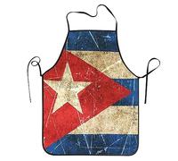 Delantales vintage envejecidos y rayados de la bandera cubana para hombres, mujeres para cocina cocinar hornear barbacoa chef delantal