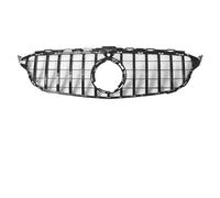 Delantera Grill Parrilla Superior Estilo Diamante Cromado Para Benz Para Clase C W205 C300 C250 C43 Para AMG 2019 2020 2021, Rejilla Negra Brillante Rejilla Frontal(C)