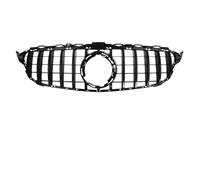 Delantera Grill Parrilla Superior Estilo Diamante Cromado Para Benz Para Clase C W205 C300 C250 C43 Para AMG 2019 2020 2021, Rejilla Negra Brillante Rejilla Frontal(E)