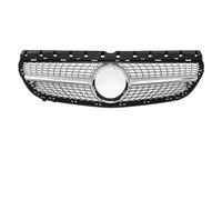 Delantera Grill Rejilla Delantera Cromada Negra Con Diseño De Diamantes Plateados Para Benz Para Clase B W246 2015 2016 2017 2018 2019 B180 Parrilla Delantera(Diamond-Silver)