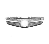 Delantera Grill Rejilla Delantera Malla Para Parachoques Superior Coche Rejilla Capó Para Benz R230 Para Clase SL SL550 SL500 SL63 2009 2010 2011 2012 Parrilla Delantera(Plata)