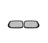 Delantera Grill Rejilla Delantera Tipo Diamante Para X2 F39 2018 2019 2020 2021, Estilo Meteorito, ABS, Repuesto Rejilla Frontal Tipo Diamante. Parrilla Delantera(Black and Silver)