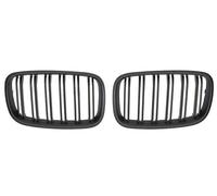 Delantera Grill Rejilla Delantera Tipo Riñón, Brillante, 2 Líneas Y Doble Listón, Para X5 E70 (2007-2013) Para X6 E71 E72 (2008-2014), Accesorios Para Coche. Parrilla Delantera(Negro mate)