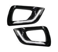 Delantero Faro para Nissan para Navara para NP300 2015-2019 Luz LED Conducción Diurna DRL Luz Diurna Cubierta Luz Antiniebla con Señal Giro Amarilla Faro Principal(Blanco,Negro)
