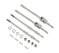 delantero Izquierdacon Ejes AR44, junta delantera y trasera, eje de transmisión CVD + Dogbone RC 1/10 apto para Axial SCX10-II 90046 90047 Ej transmisión delantero para(Silver 1 set)
