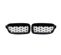 Delantero Rejillas Delanteras Para BMW Serie 3 F30 F31 F35 2012-2019 320i 325i 328i Parrilla De Parachoques Delantero Doble Línea Brillante Estilo Diamante Plateado(Diamond-Glossy Black)