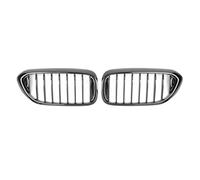 Delantero Rejillas Delanteras Rejillas De Parachoques Delantero Diamante Una Sola Línea Y Doble Listón Para BMW Serie 5 G30 G31 G38 2018-2020 530i 540i 550i(Single-Glossy Black)