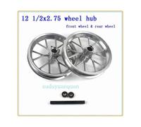(Delantero trasero plateado) Nuevo cubo de rueda con llanta delantera y trasera de 12,5 x 2,75, uso