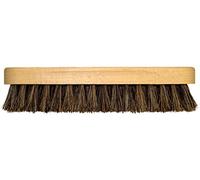 DELARA Cepillo lustrador Grande de Madera con hendiduras de Agarre; Suaves cerdas de Crin de Caballo Color marrón