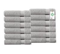 Delara Toallas de algodón 100% orgánico de 650 g/m², paño de Lavado de Secado rápido, Paquete de 12 Unidades, Certificado Gots, Certificado Oeko-Tex Green, paño de algodón orgánico, 13 x 13 Pulgadas