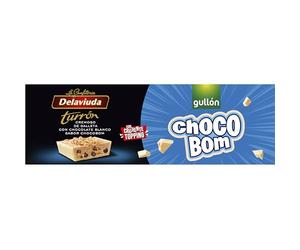 Delaviuda, Turrón ChocoBomb, Turrón de Chocolate Blanco con Galletas y Topping Crujiente, Sabor Chocobomb, Dulce Ideal para Cesta Navidad, Made in Spain, 150 Gramos