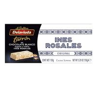 Delaviuda, Turrón Chocolate Blanco Inés Rosales, Turrón de Chocolate Blanco, Sabor a Torta Inés Rosales, Dulce Ideal para Cesta Navidad, Made in Spain, 150 Gramos