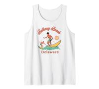 Delaware Bethany Beach Surfer DE Surfing Beach Vacaciones Camiseta sin Mangas