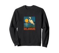 Delaware Garza Vintage Costera Vida Silvestre Atardecer Escena Sudadera