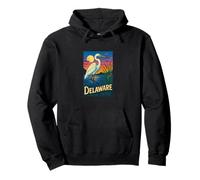 Delaware Garza Vintage Costera Vida Silvestre Atardecer Escena Sudadera con Capucha