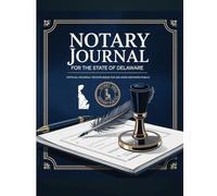 Delaware Notary Journal: Public Notary Log Book | 8.5 x 11, Over 200 Entries: Secure, Compliant, and Easy-to-Use Record Keeping for Notarial Act