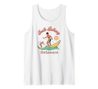 Delaware South Bethany Surfer DE Surfing Beach Vacaciones Camiseta sin Mangas