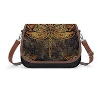 delayer Bolso Satchel Para Mujer Libélula Roja Bolso Bandolera De Cuero Impermeable Para Damas