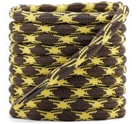 DELELE 2 pares de zapatos redondos con forma de onda no deslizante, resistentes y duraderos, para exteriores, cordones para zapatos de senderismo, 05 amarillo y marrón, 51" Inch (130CM)