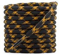 DELELE 2 pares de zapatos redondos con forma de onda no deslizante, resistentes y duraderos, para exteriores, cordones para zapatos de senderismo, 16 negro y naranja, 51" Inch (130CM)