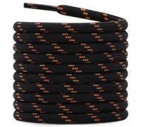 DELELE Cordones de zapatos de senderismo para botas, 2 pares de cordones redondos resistentes, cordones de trabajo, De02-02 Lunares Negros Naranja, 55 inch (140CM)