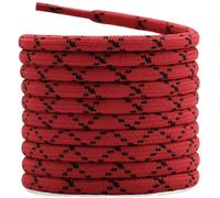 DELELE Cordones de zapatos de senderismo para botas, 2 pares de cordones redondos resistentes, cordones de trabajo, De102-06 Rojo Negro, 51 inch (130CM)