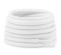 DELELE Half Round Shoelaces Thick 4MM - Cuerdas para zapatos (2 pares), 01 White, 55.12"Inch (140CM)