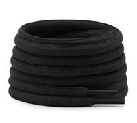DELELE Half Round Shoelaces Thick 4MM - Cuerdas para zapatos (2 pares), 02 Black, 55.12"Inch (140CM)