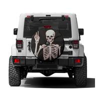 Delerain Cubierta de neumático de Repuesto con Agujero para cámara de Respaldo, Cubierta de Rueda de Esqueleto Humano, Impermeable, a Prueba de Polvo, UV, Ajuste Universal para Jeep, Remolque, RV,