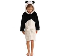 DELEY albornoz infantil unisex para niños y niñas con capucha Ropa de dormir de franela estilo Panda