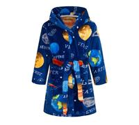 DELEY Albornoz para Niños Niñas Batas con Capucha Pijamas Niños Pequeños Ropa de Dormir Bata Suave Camisón Planeta Azul 6-7 años