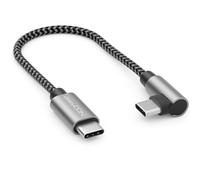 deleyCON 0,15m Cable USB C 1x Ángulo de 90° PD3.0 (60W Carga Rápida) Cable de Carga Corto 15cm - C a C - para iPhone 17 16 15 Pro Max Samsung S25 S24 S23 Pixel iPad Pro MacBook Air Tablets Switch PS5