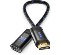 deleyCON 0,25m Cable Extensión HDMI 2.1 8K para TV Stick - Extensión Corta para TV, Monitor, PS4, PS5, Xbox, Dolby Atmos Soundbar EARC HDR10+ 48Gbps - 8K@60Hz, 4K@120Hz/144Hz, 2K@240Hz