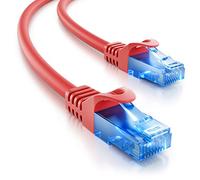 deleyCON 0,25m CAT.6 Ethernet Gigabit LAN Cable de Red RJ45 CAT6 Cable de Conexión Compatible con CAT.5 CAT.5e CAT.6a Cat.7 - Rojo