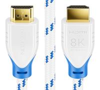 deleyCON 0,5m 8K HDMI 2.1 Corto Cable (48G, ULTRA Highspeed) 8K@60Hz 4K@120Hz 2K@144Hz/165Hz EARC HDCP 2.3/2.2 - Compatible con DTS:X HDR Dinámico Dolby Atmos TV PS5 Xbox Soundbar Monitor - Blanco