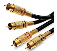 deleyCON 0,5m Cable de Audio Estéreo RCA HiFi - 2x Conectores Macho a 2x Machos - Conectores Metálicos Chapados en Oro para Receptor Cine en Casa Consola de Juegos Equipos de Música