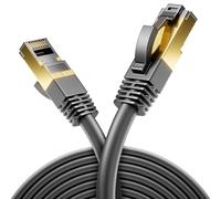 deleyCON 0,5m Cable de Red CAT8 - Apantallado S/FTP en Cobre, 40 Gbps, Conectores RJ45 y PoE, Compatible con CAT7/CAT6, Óptimo para PC, PS5, Router, Módem, TV, Switch y Portátil - Negro