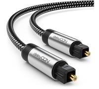 deleyCON 0,5m Cable Toslink Audio Digital Óptico con Conector Metálico & Cubierta Nylon - SPDIF Fibra Óptica