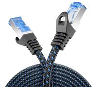 deleyCON 0,5m CAT 8 Patch Cable (40 Gbit/s, 2000 MHz) Gigabit Cable de Red Cable Ethernet RJ45 S/FTP POE CAT8 LAN Cable para PS5 Router Módem TV Switch Laptop - Negro