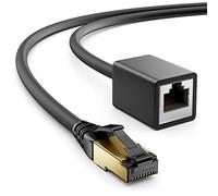 deleyCON 0,5m CAT8.1 RJ45 Cable de red 40 GBit/s 2000 MHz S/FTP Cobre PiMF Para Ethernet LAN Gaming Streaming - Negro