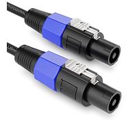 deleyCON 1,5m Cable Altavoz PA - Calidad Estudio - de Cobre OFC puro - Cable para PA Altavoz 2-Polos 2x 1,5mm² (AWG15) 7,2mm - Bloqueo Metálico