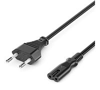 deleyCON 1,5m Cable de Alimentación Eléctrico Tipo C Euroconector a C7 Hembra Cable de Red Euro 8 para TV BLU-Ray Electrodomésticos Fuentes de Alimentación - Negro