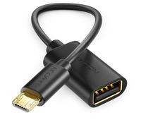 deleyCON 1 Pieza USB 2.0 Alta Velocidad Adaptador OTG - USB A a USB Micro B - S7 S7 Edge S6 S6 Edge S5 S4 Nota 5 4 3 - Negro