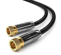 deleyCON 10m Cable de Antena SAT Cable Satélite Coaxial para DVB-S/S2 4K Ultra HD Full HD 1080p HDTV - 2x Conectores F Metálicos - Negro