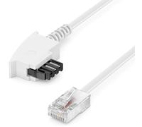 deleyCON 10m Cable del Enrutador TAE-F en RJ45 (8P2C) Cables de Conexión Compatible con DSL ADSL VDSL Fritzbox Internet Enrutador al Enchufe Telefónico TAE Blanco