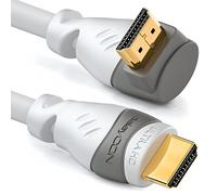 deleyCON 10m Cable HDMI Acodado (Ángulo 270°) - UHD 4K 1080p 2160p EARC - para TV, Barra de Sonido, Monitor, PC, Portátil, Proyector, PS5, Xbox - Blanco