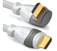 deleyCON 10m Cable HDMI Acodado (Ángulo 90°) - UHD 4K 1080p 2160p EARC - para TV, Barra de Sonido, Monitor, PC, Portátil, Proyector, PS5, Xbox - Blanco