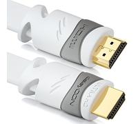 deleyCON 10m Cable Plano HDMI - Compatible con HDMI 2.0 a 1.4 - UHD 4K 3D 1080p 2160p ARC - Alta Velocidad con Ethernet - Blanco