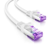 deleyCON 10m CAT7 Cable Red - 10 Gigabit - RJ45 Patch Ethernet (Cobre, Blindaje SFTP PiMF) - para Highspeed LAN DSL Switch Modem Router Patchpanel CAT7 CAT6 CAT5 - Blanco